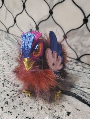 Kurt Geiger Multicolor Furry Bird Charm with Metallic Accents